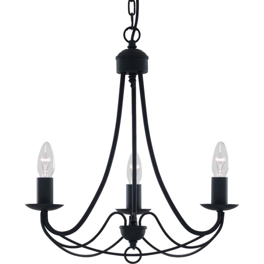 Searchlight - Chandelier on a chain MAYPOLE 3xE14/60W/230V black