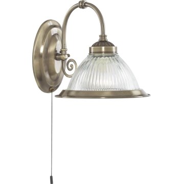 Searchlight - Wall lamp AMERICAN DINER 1xE27/60W/230V brass