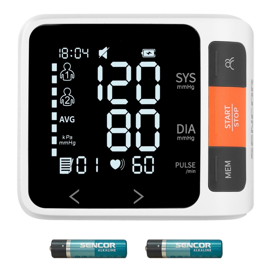 Sencor - Digital blood pressure gauge 2xAAA