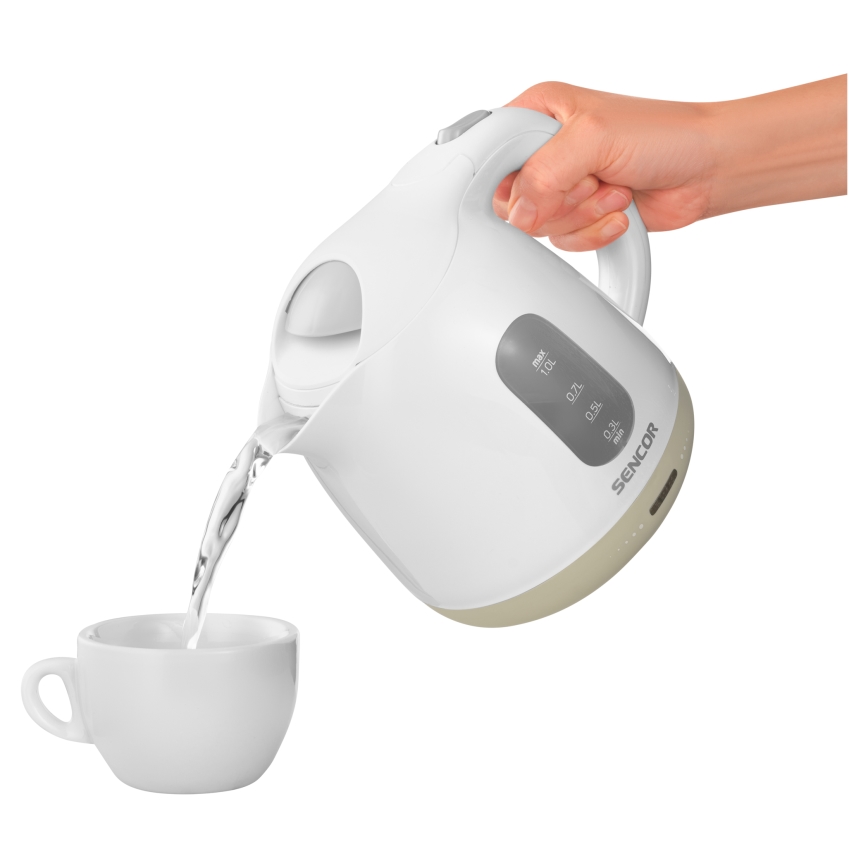 Sencor - Kettle 1 l 1100W/230V white/beige