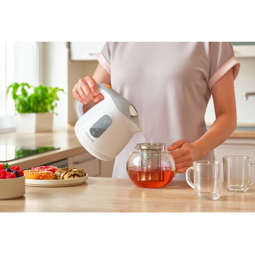 Sencor - Kettle 1 l 1100W/230V white/grey