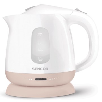 Sencor - Kettle 1 l 1100W/230V white/pink