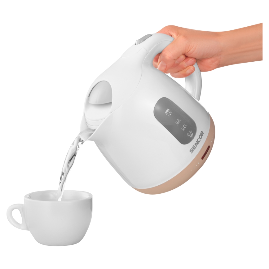 Sencor - Kettle 1 l 1100W/230V white/pink