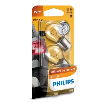 SET 2x Car bulb Philips VISION 12498B2 P21W BA15s/21W/12V