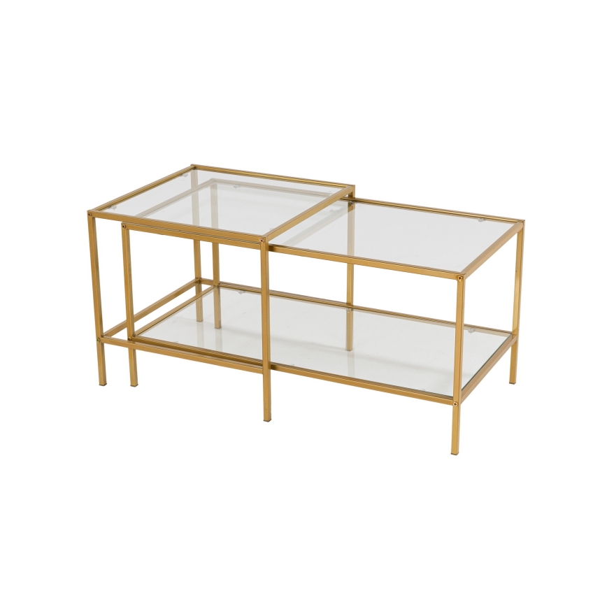 SET 2x Coffee table SEVAY gold