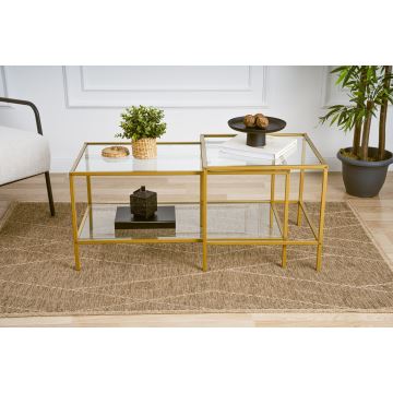 SET 2x Coffee table SEVAY gold