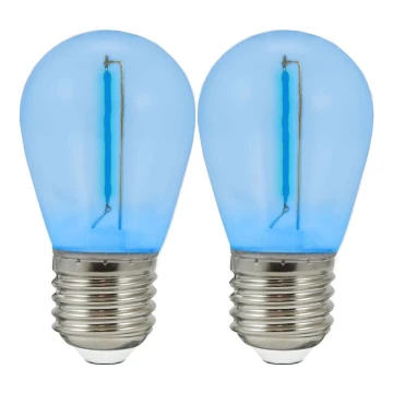 SET 2x LED Bulb PARTY E27/0,3W/36V blue