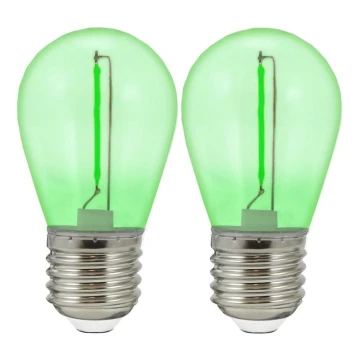 SET 2x LED Bulb PARTY E27/0,3W/36V green