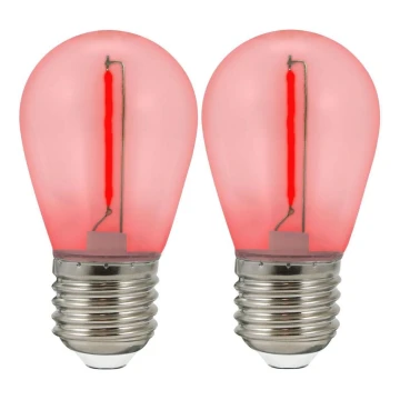 SET 2x LED Bulb PARTY E27/0,3W/36V red