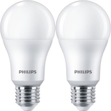 SET 2x LED Bulb Philips A67 E27/13W/230V 4000K