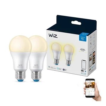 SET 2x LED Dimmable bulb A60 E27/8W/230V 2700K CRI 90 Wi-Fi - WiZ