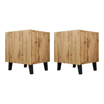 SET 2x Nightstand VAMOS 52x45 cm oak wotan