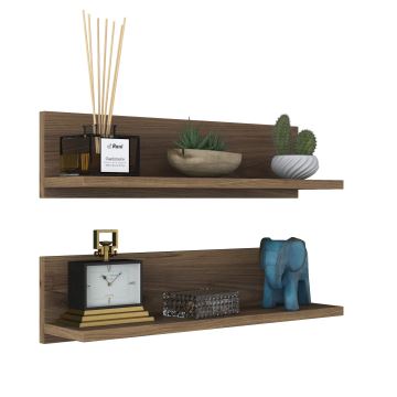 SET 2x Wall shelf RANI 60x15 cm brown