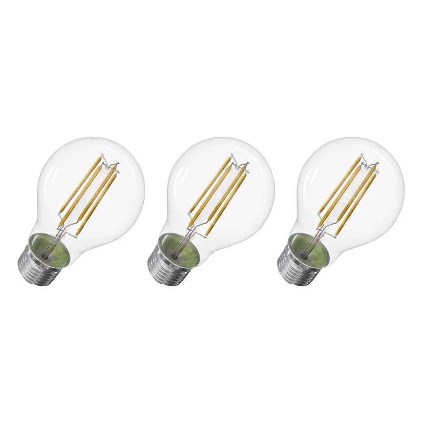 SET 3x LED Bulb FILAMENT A60 E27/3,8W/230V 2700K Energy class A