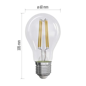 SET 3x LED Bulb FILAMENT A60 E27/3,8W/230V 2700K Energy class A