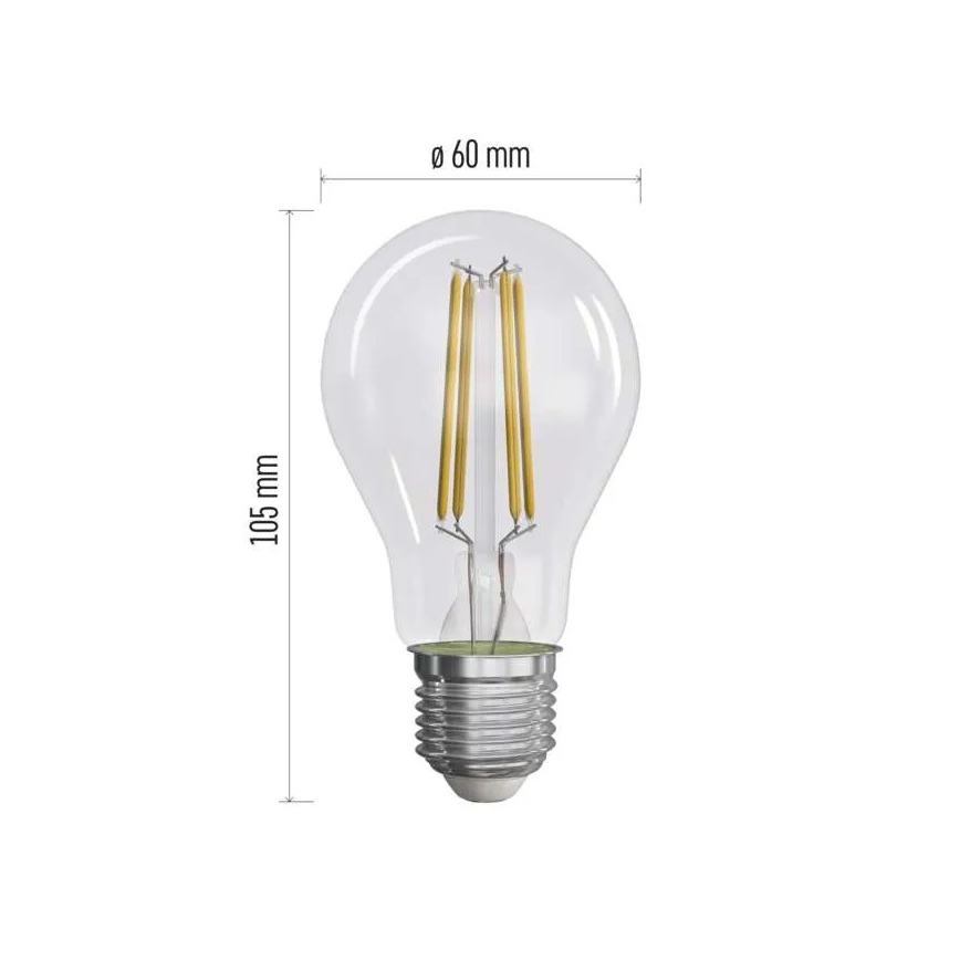 SET 3x LED Bulb FILAMENT A60 E27/3,8W/230V 2700K Energy class A