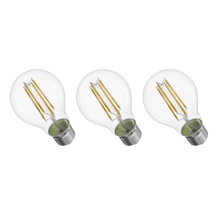 SET 3x LED Bulb FILAMENT A60 E27/3,8W/230V 4000K Energy class A