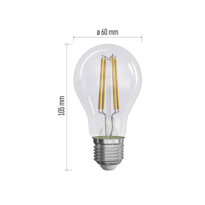 SET 3x LED Bulb FILAMENT A60 E27/3,8W/230V 4000K Energy class A