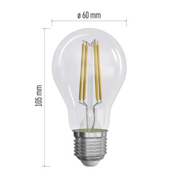 SET 3x LED Bulb FILAMENT A60 E27/5W/230V 4000K Energy class A