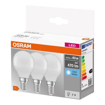 SET 3x LED Bulb P40 E14/4,9W/230V 4000K - Osram