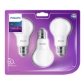 SET 3x LED bulb Philips E27/8W/230V 2700K