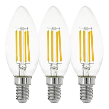 SET 3x LED Bulb VINTAGE C35 E14/4W/230V 2700K - Eglo 12811