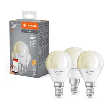 SET 3x LED Dimmable bulb SMART+ P40 E14/4,9W/230V 2700K Wi-Fi - Ledvance