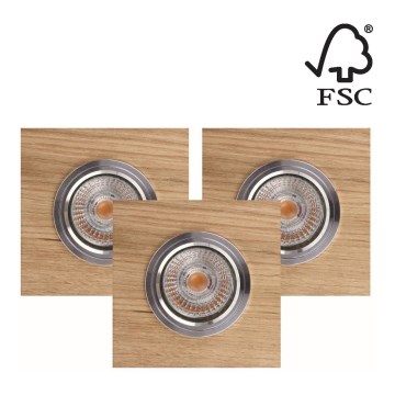 SET 3x LED Recessed light VITAR 1xGU10/5W/230V CRI 90 oak – FSC certified