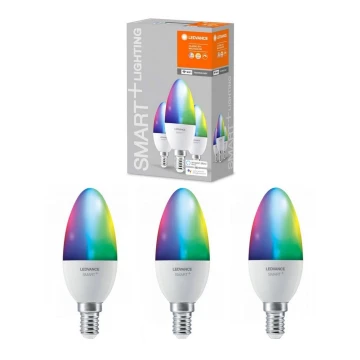 SET 3x LED RGBW Dimmable bulb SMART+ E14/5W/230V 2700K-6500K Wi-Fi - Ledvance