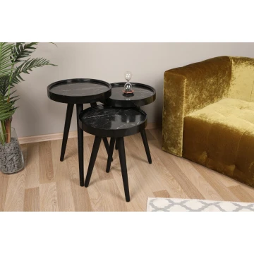 SET 3x Side table CALL black