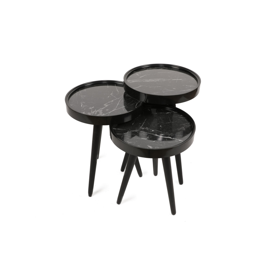 SET 3x Side table CALL black