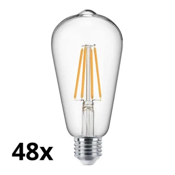 SET 48x LED Bulb VINTAGE ST64 E27/7W/230V 2700K