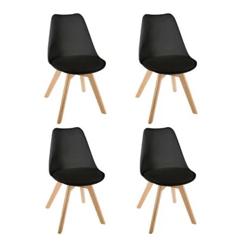 SET 4x Dining chair BAYA beech/black