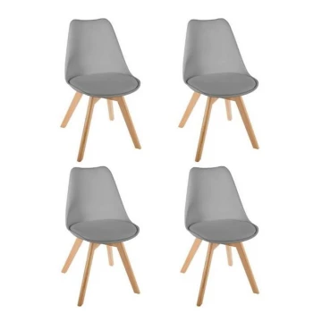 SET 4x Dining chair BAYA beech/light grey