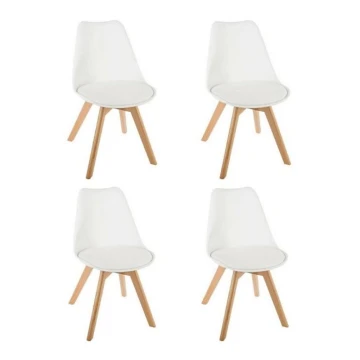 SET 4x Dining chair BAYA beech/white