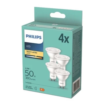 SET 4x LED bulb Philips GU10/4,7W/230V 2700K