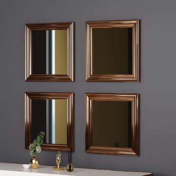 SET 4x Wall mirror LOZA 40x40 cm bronze