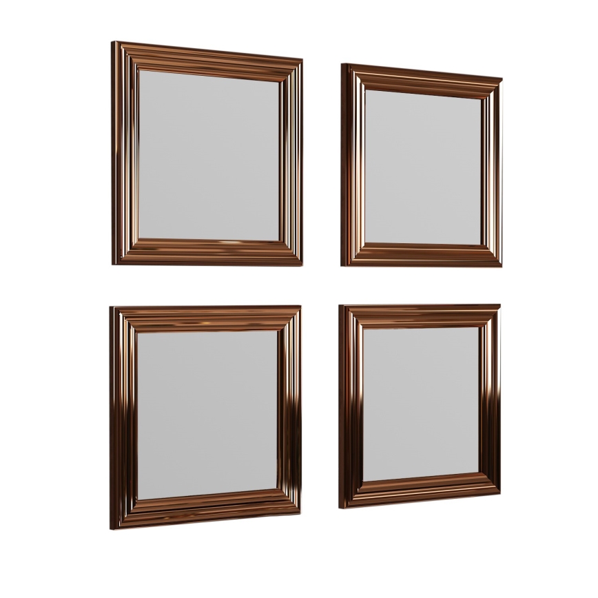 SET 4x Wall mirror LOZA 40x40 cm bronze