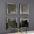 SET 4x Wall mirror LOZA 40x40 cm silver