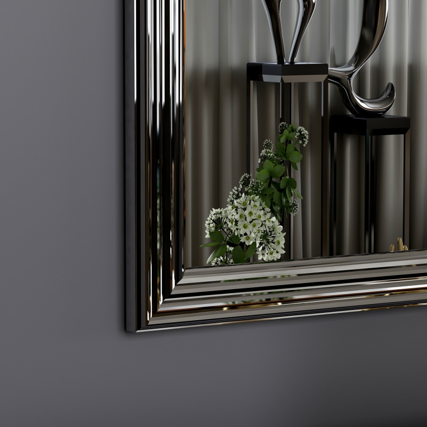 SET 4x Wall mirror LOZA 40x40 cm silver