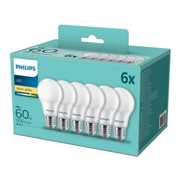 SET 6x LED Bulb Philips E27/8W/230V 2700K