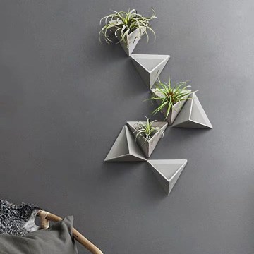 SET 7x Wall flowerpot HEIDY grey