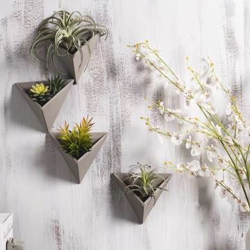 SET 7x Wall flowerpot HEIDY grey