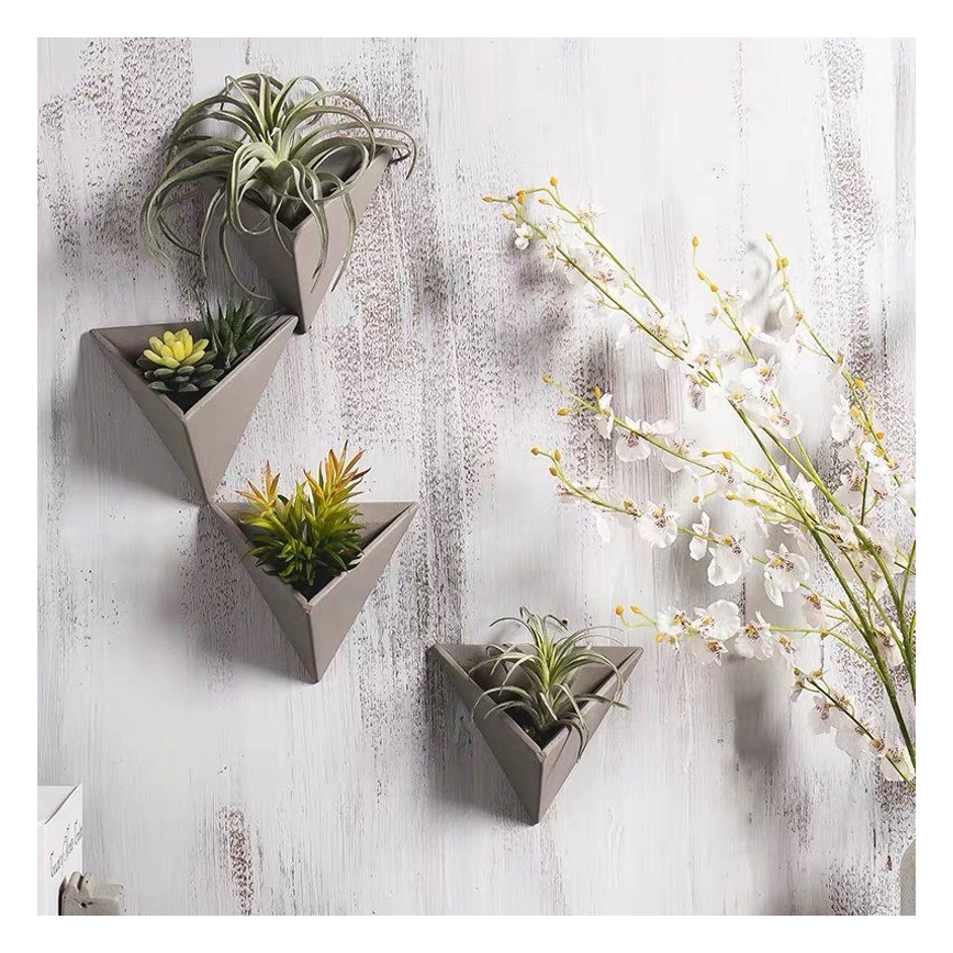 SET 7x Wall flowerpot HEIDY grey