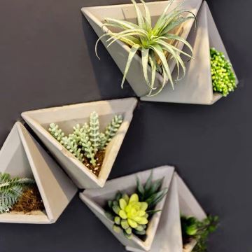 SET 7x Wall flowerpot HEIDY grey