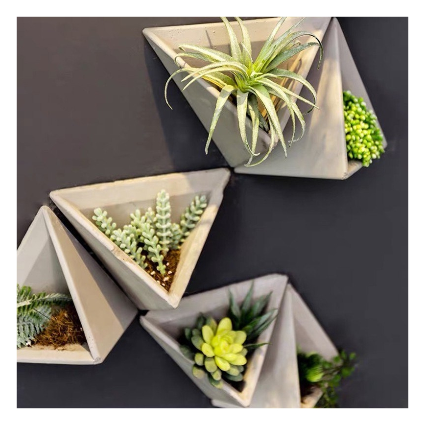 SET 7x Wall flowerpot HEIDY grey