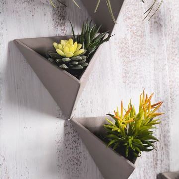 SET 7x Wall flowerpot HEIDY grey