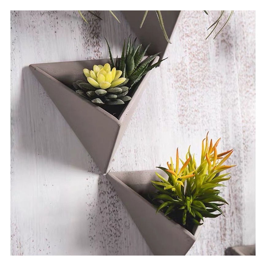 SET 7x Wall flowerpot HEIDY grey