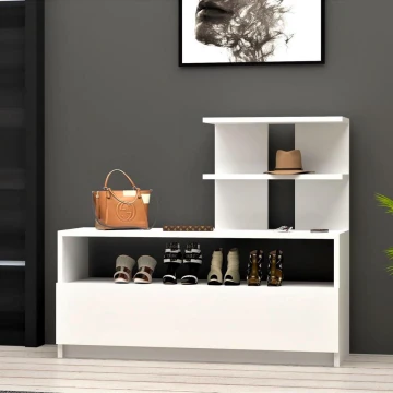 Shoe cabinet AIRY 85x100 cm white