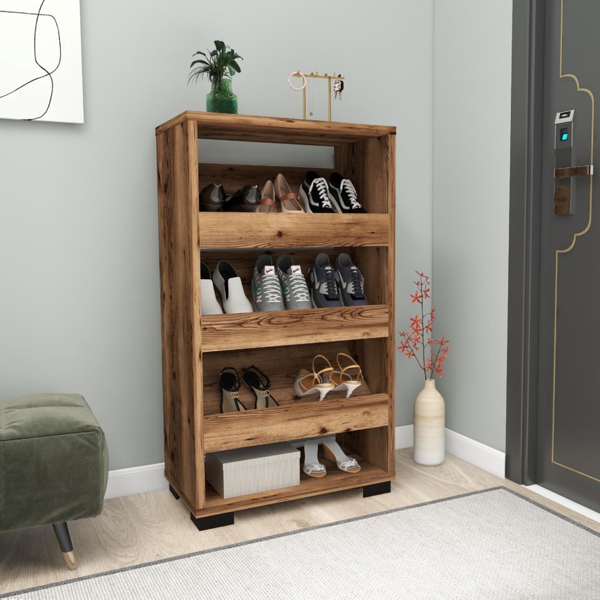 Shoe cabinet NASEM 81,6x45 cm brown